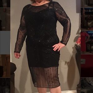 Adrianna Papell beaded dress-black